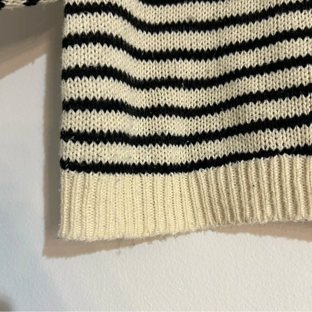 Denim & Supply Ralph Lauren Open Knit Cotton Striped Crewneck Sweater XL Preppy - Picture 2 of 8